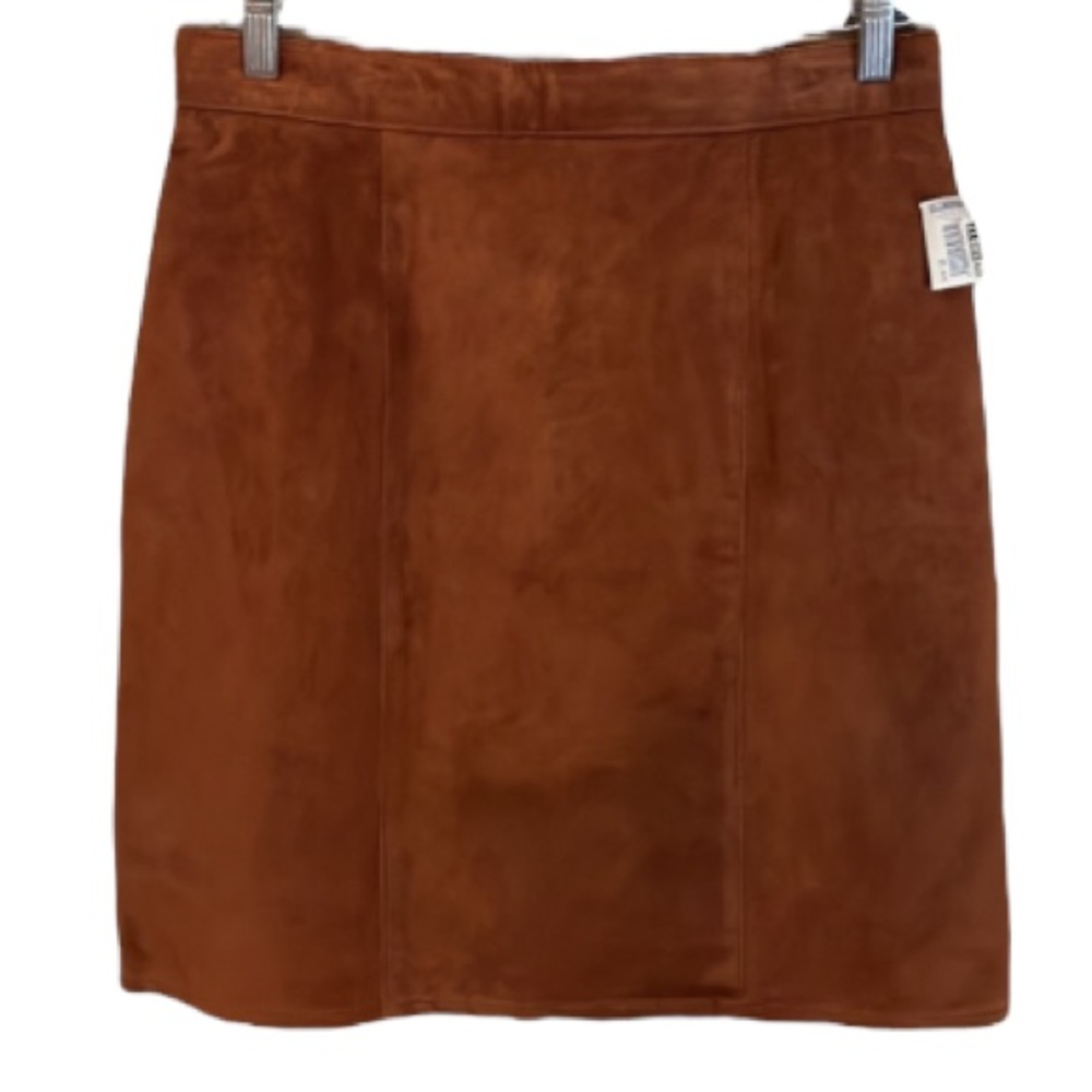 Vintage Dead Stock First in Leathers Brown Suede Skirt